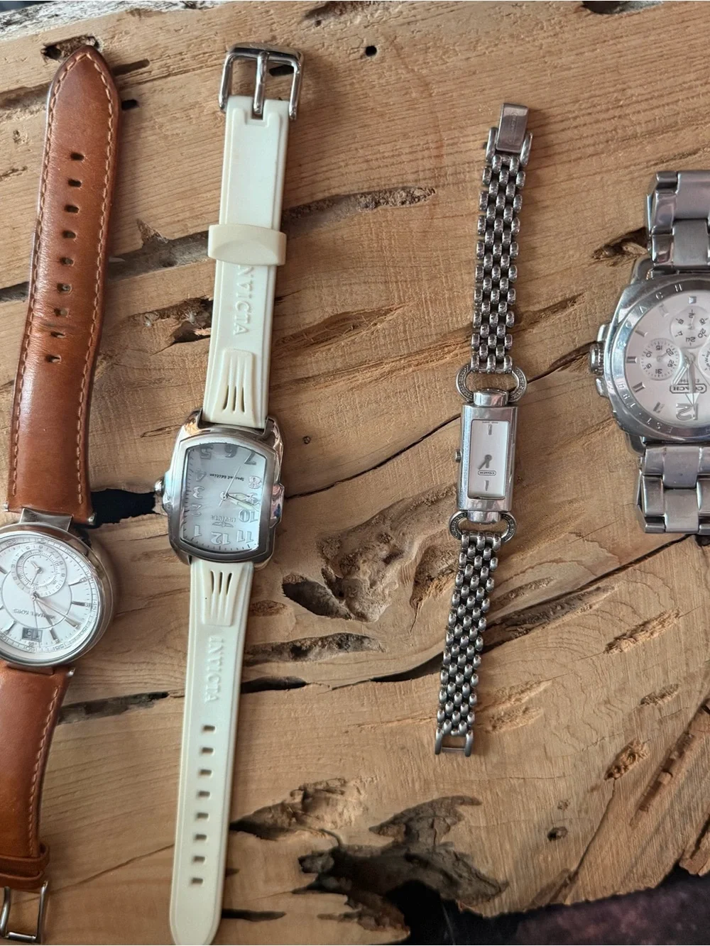 Coach Daphne Silver-Tone Rectangular Bracelet Watch